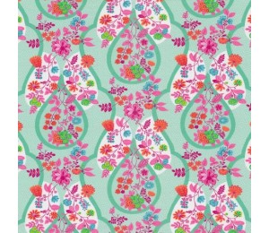 Jersey Flora Blütenranke mint von Swafing