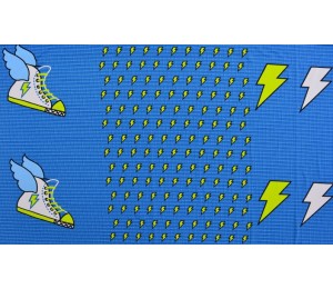 Jersey - Panel Fast as lightning blau lime