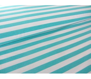 Jersey Ringel 1,5cm weiß dunkelmint Kombistoff