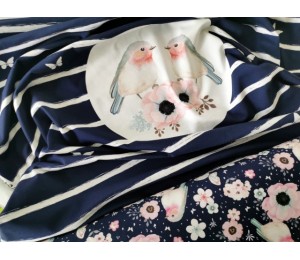 Jersey Panel - Frl. von Julie Little Bird told me blau weiß gestreift