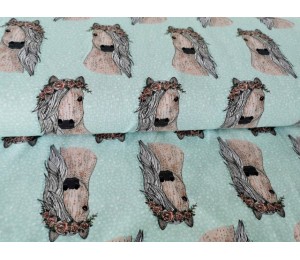 Jersey - Frl. von Julie Pferd mit Blumenkranz mint