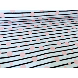 Jersey - Frl. von Julie Punkte rosa schwarz gestreift