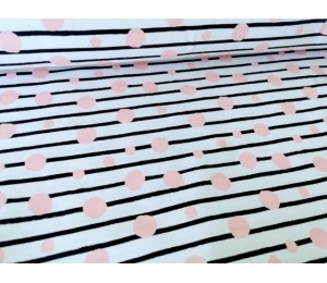 Jersey - Frl. von Julie Punkte rosa schwarz gestreift