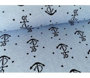 French Terry - Frl. von Julie Anker blau meliert