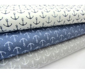 REST 75cm French Terry - Anker weiß blau