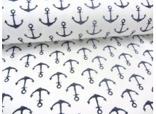 REST 75cm French Terry - Anker weiß blau