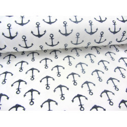 REST 75cm French Terry - Anker weiß blau