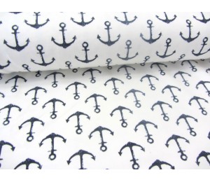 REST 75cm French Terry - Anker weiß blau