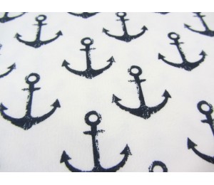 REST 75cm French Terry - Anker weiß blau