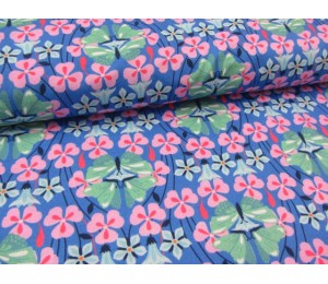 REST Jersey Schmetterlinge blau von Swafing