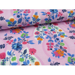 Jersey Flora Blütenranke rosa von Swafing