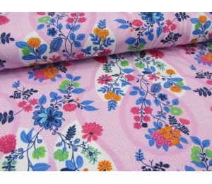 Jersey Flora Blütenranke rosa von Swafing