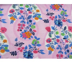 Jersey Flora Blütenranke rosa von Swafing