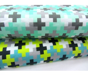 Sweat - Swafing Shapes Crosses mint türkis grau