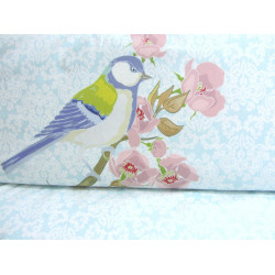 Jersey - Panel Stenzo Vögelchen Paisley hellblau