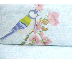 Jersey - Panel Stenzo Vögelchen Paisley hellblau