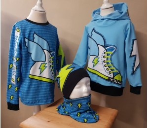 Jersey - Panel Fast as lightning blau lime