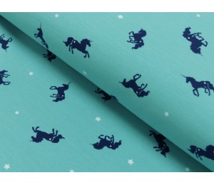 Jersey Einhorn dunkelmint petrol