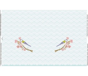 Jersey - Panel Stenzo Vögelchen Paisley hellblau