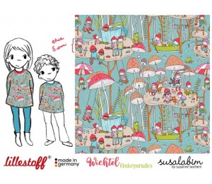 Bio Jersey Lillestoff - Wichtelpunkte blau braun