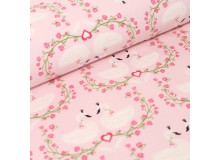 Biojersey Schwanröschen - Schwan mit Rosen rosa