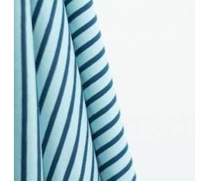 Biojersey Streifen - hellblau dunkelblau