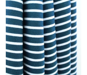 Bio Jersey Stoffonkel - Streifen water by night  Stoffonkel