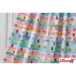 REST 13cm Bio Jersey Lillestoff - Lillyjou pastell Streifen Eis