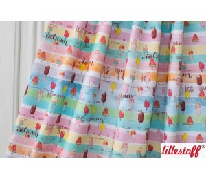 REST 13cm Bio Jersey Lillestoff - Lillyjou pastell Streifen Eis