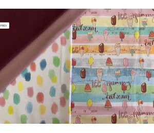 REST 13cm Bio Jersey Lillestoff - Lillyjou pastell Streifen Eis