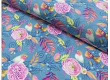 Jersey - Rotkehlchen Blüten rosa