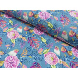 Jersey - Rotkehlchen Blüten rosa