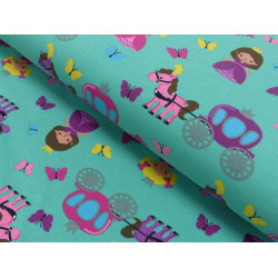 REST Stretchjersey Prinzessin pink petrol