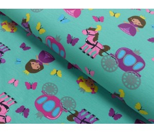 REST Stretchjersey Prinzessin pink petrol