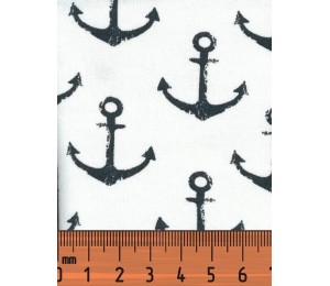 REST 75cm French Terry - Anker weiß blau