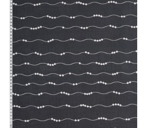 Double Gauze Musselin Wellen grau