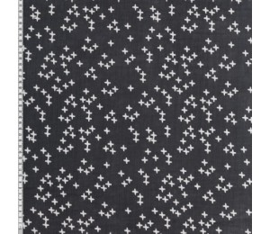 Double Gauze Musselin Kreuze grau