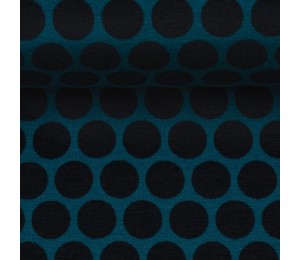 French Terry - Lots of Dots petrol Lycklig Design 
