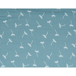 Double Gauze Musselin Pusteblume blau