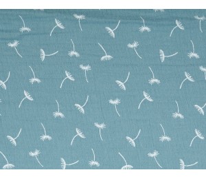 Double Gauze Musselin Pusteblume blau