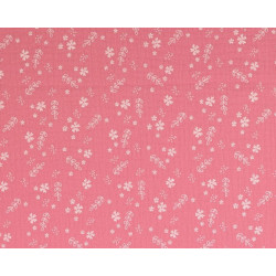 Double Gauze Musselin Blumen rosa