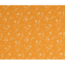 Double Gauze Musselin Blumen senf gelb