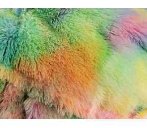 Fellstoff - Plüsch bunt multicolor Regenbogen