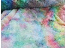 Fellstoff - Plüsch bunt multicolor Regenbogen