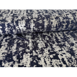 Twill - Elastik Twill Foliendruck dunkelblau