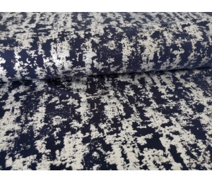 Twill - Elastik Twill Foliendruck dunkelblau