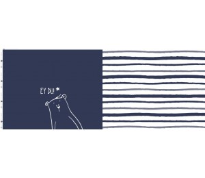 French Terry - Emmapünktchen Herr Pfeiffer EY DU Panel blau