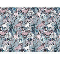 French Terry - Wild romantic horses