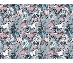 French Terry - Wild romantic horses