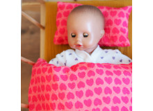 Lillestoff Bio Double Gauze Musselin Herzen pink